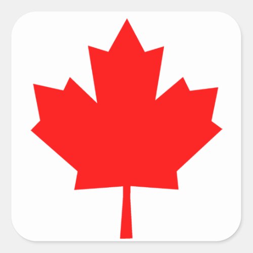 Canadian Maple Leaf Square Sticker