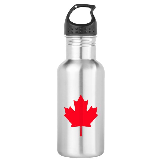 Canadian Maple Leaf  Stainless Steel Water Bottle (Front)