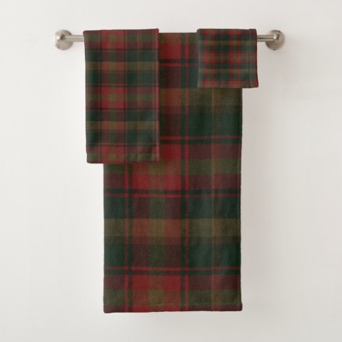 Canadian Maple Leaf Tartan Bath Towel Set