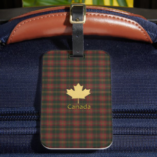 Canadian Maple Leaf Tartan Luggage Tag