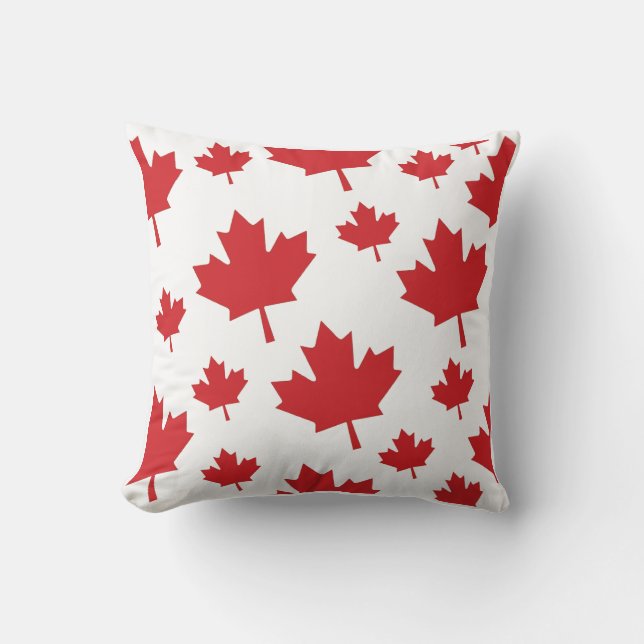 Canadian Maple Leaf Throw Pillow (Front)