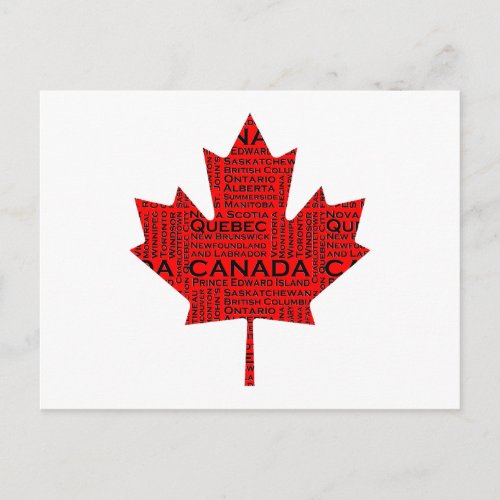 Canadian Maple Leaf wText Postcard