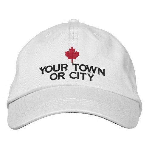 Canadian Maple Leaf with Custom Place Embroidered Baseball Cap