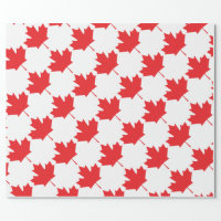 Large Tiled Canadian Maple Leaf Pattern Wrapping Paper by