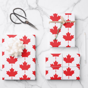 Canadian Maple Leaf Wrapping Paper Sheets