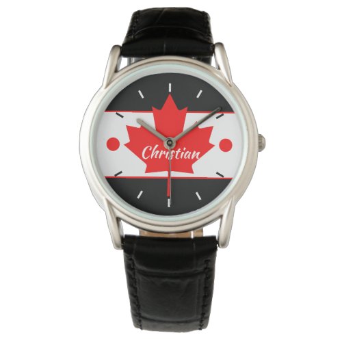 Canadian Maple Leaf Your Name Watch