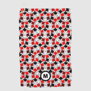 Canadian Maple Leaves Initial Golf Towel