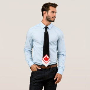 Canadian Maple on Black and White Tie