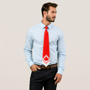 Canadian Maple on Red and White Tie
