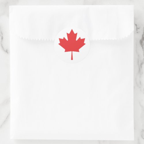 canadian maple red leaf classic round sticker