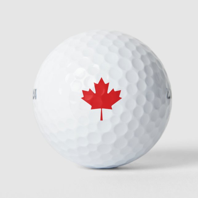 Canadian Maple Red Leaf Golf Balls – Canada Flag  (Front)