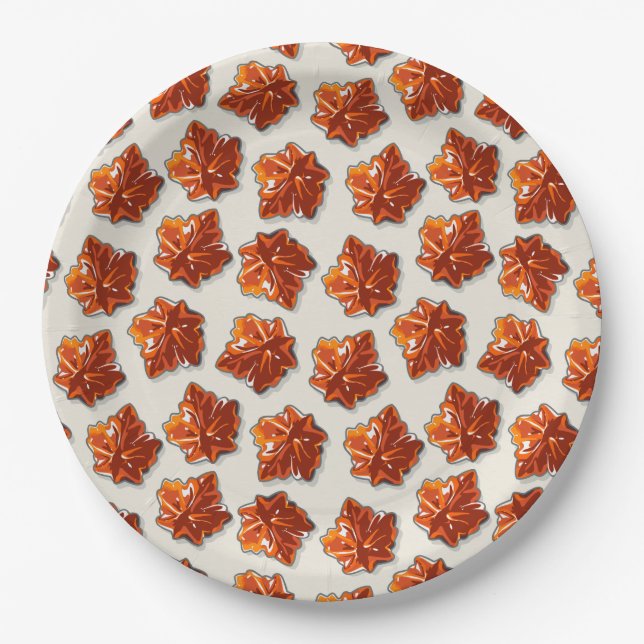 Canadian Maple Syrup Candy Pattern Paper Plates (Front)
