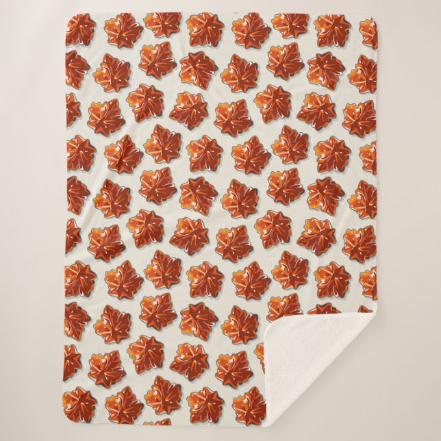 Canadian Maple Syrup Candy Pattern Sherpa Blanket (Front)