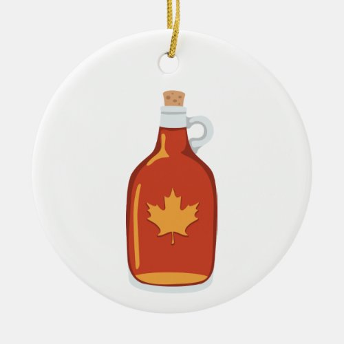 Canadian Maple Syrup Ceramic Ornament