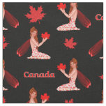 Canadian Mapleleaf Fairy on Black Fabric