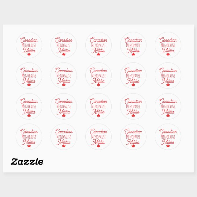 Canadian Menopause Militia Classic Round Sticker (Sheet)