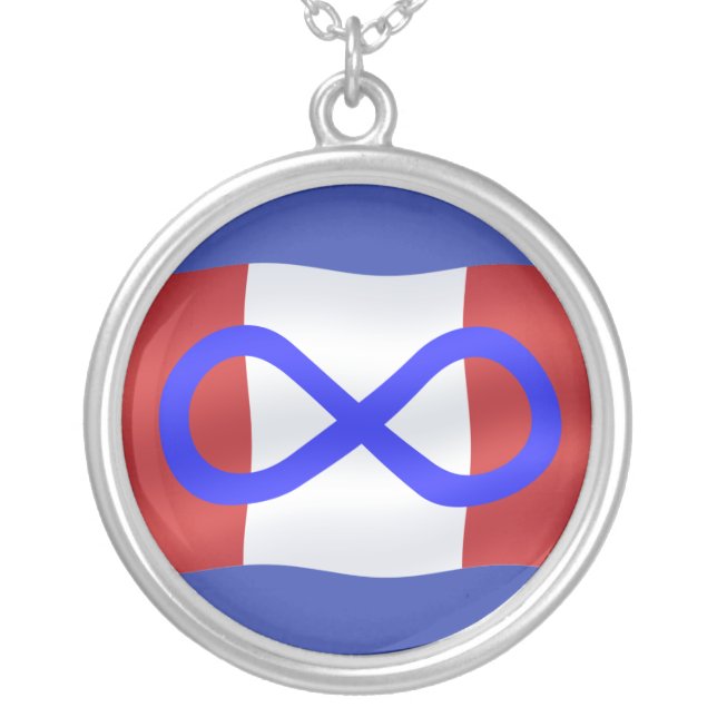 Canadian Metis Flag Necklace Metis Necklace (Front)