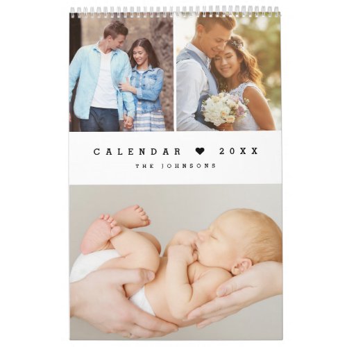Canadian Minimal Heart Customizable Family Photo