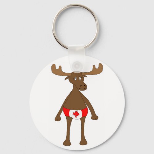 Canadian Moose Button Keychain