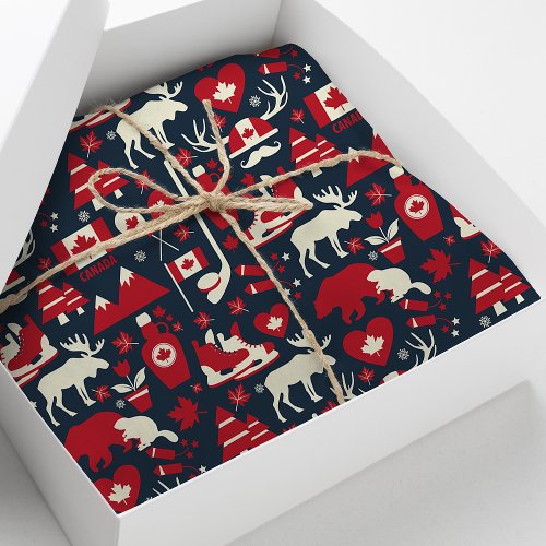 Canadian Moose Christmas Tissue Paper