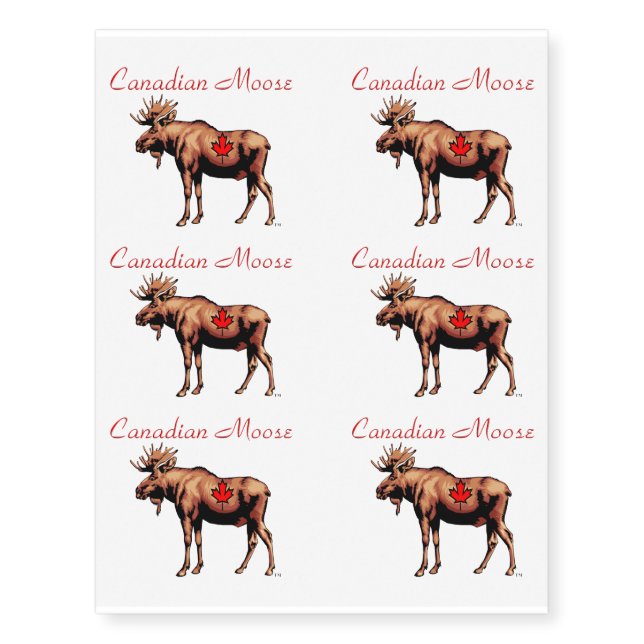 Canadian Moose Temporary Tattoos (Front)