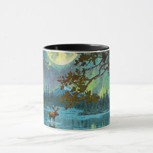 Canadian Moose & Winter Moon Mug