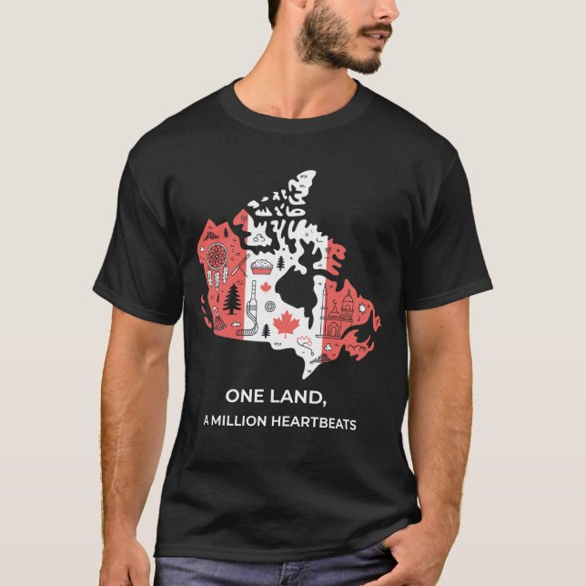 Canadian Mosaic Tee: Maple & Cultural Icons T-Shirt (Front)