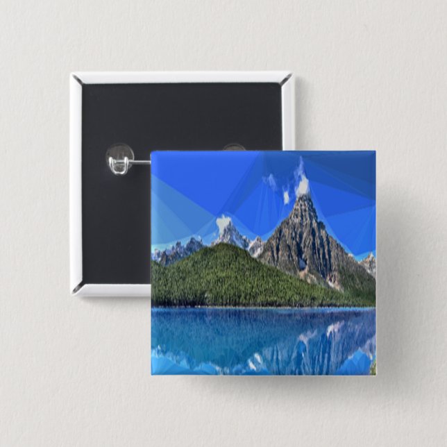 Canadian mountain photo button (Front & Back)