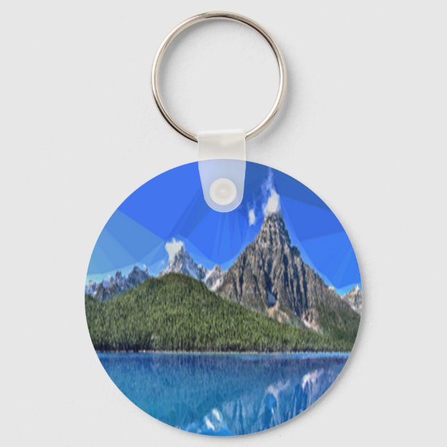 Canadian mountain photo keychain (Front)