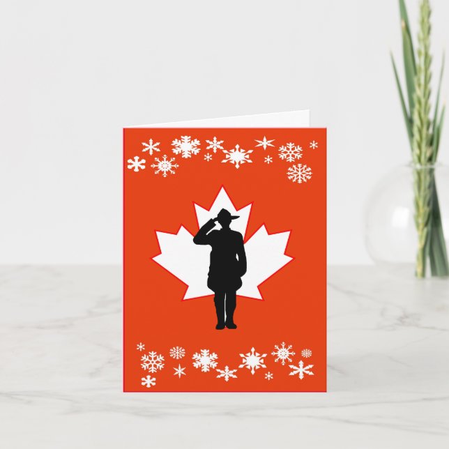 Canadian Mounted Police Snowflake  Christmas Card (Front)