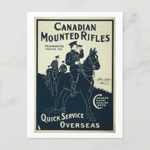 Canadian Mounted Rifles Postcard