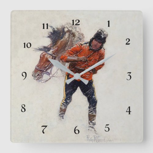 Canadian Mountie by Philip R Goodwin Square Wall Clock