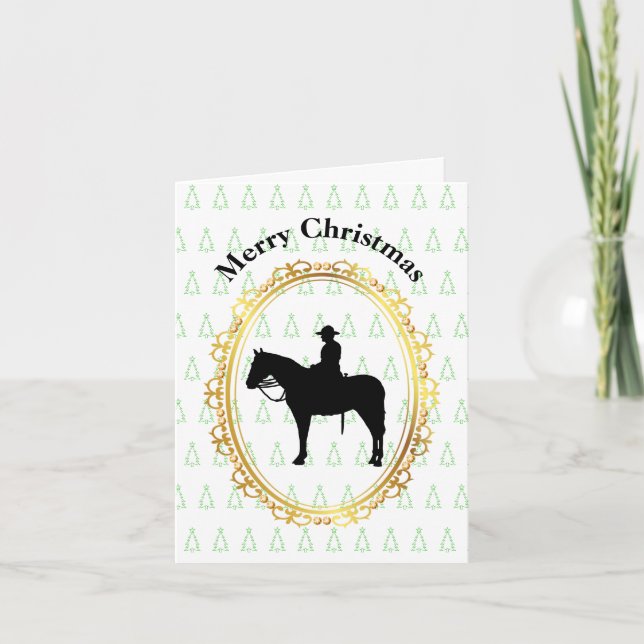 Canadian Mountie On Horse Christmas Card (Front)