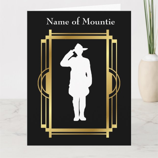 Canadian Mountie  Silhouette Big Retirement Card (Front)