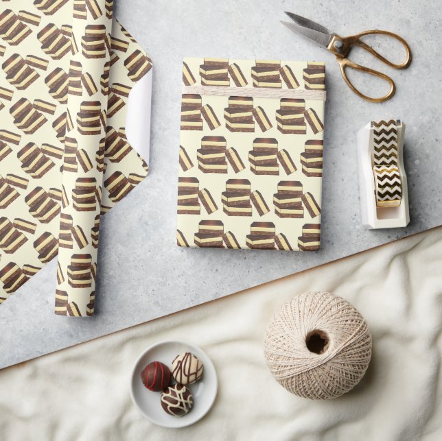 Canadian Nanaimo Bar BC Canada Bakery Dessert Food Wrapping Paper (Crafts)