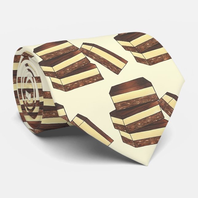 Canadian Nanaimo Bars Canada British Columbia Food Neck Tie (Rolled)