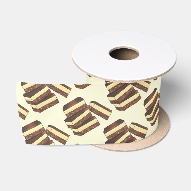Canadian Nanaimo Bars Canada British Columbia Food Satin Ribbon (Spool)