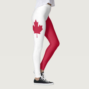 Red and White Canada Flag Leggings by BijStore