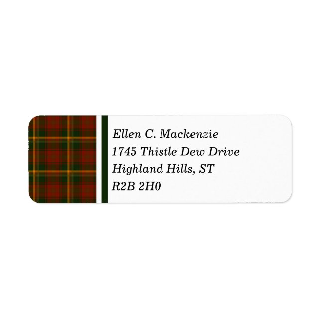 Canadian National Maple Leaf Tartan Label (Front)