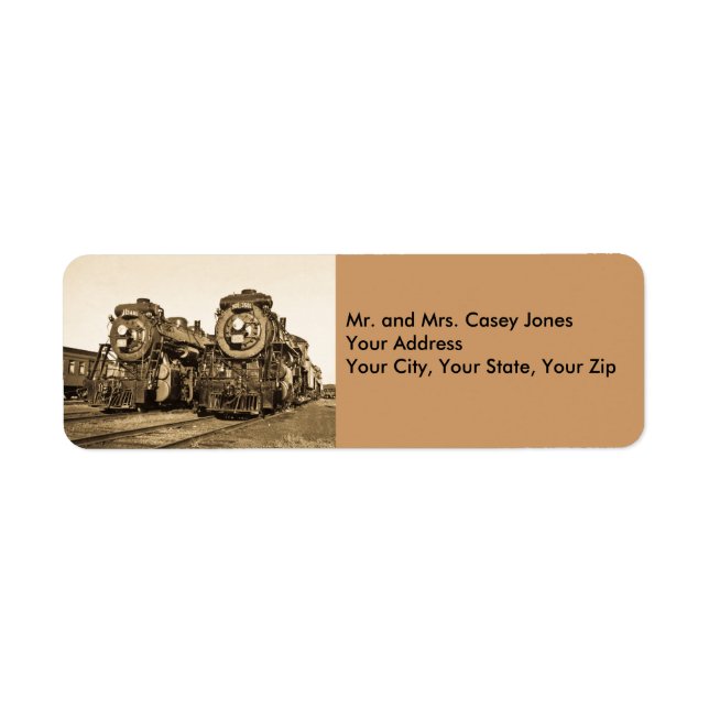 Canadian National Twin Locomotives - Vintage Label (Front)