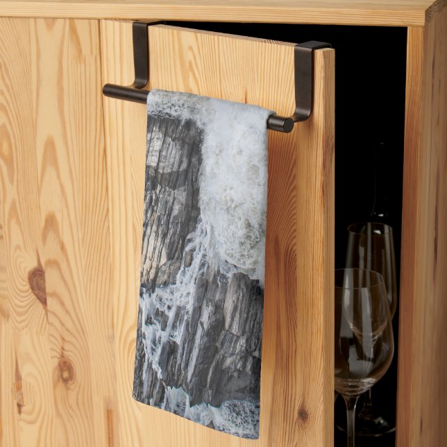 Canadian Nature, Athabasca Falls Waterfall Kitchen Towel (Thirds Fold)