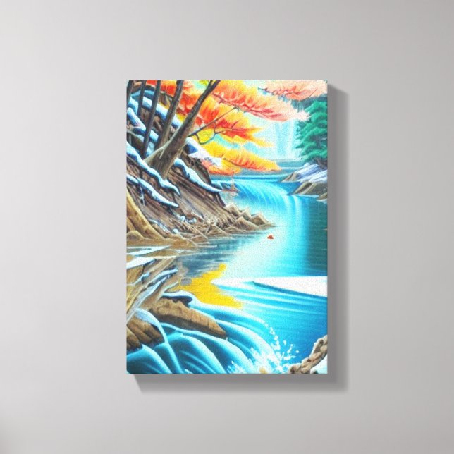 Canadian Nature Oil Painting - Stunning Landsca    Canvas Print (Front)
