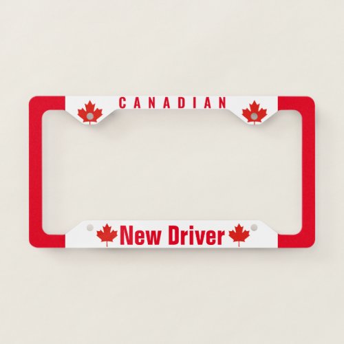 Canadian New Driver Canada Maple Leaf Emblem License Plate Frame