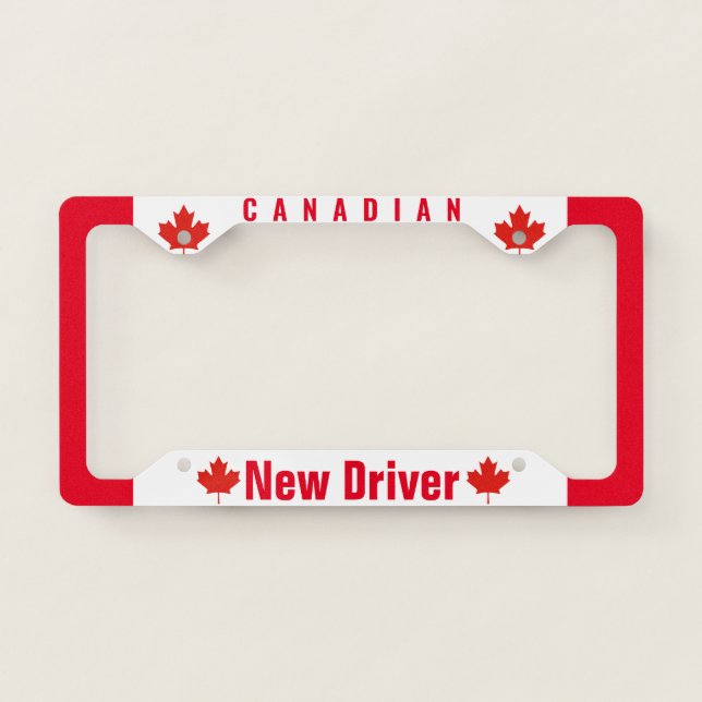 Canadian New Driver Canada Maple Leaf Emblem License Plate Frame (Front)