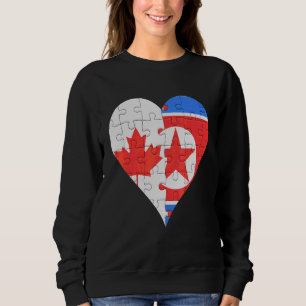 Canadian North Korean Flag Heart Sweatshirt
