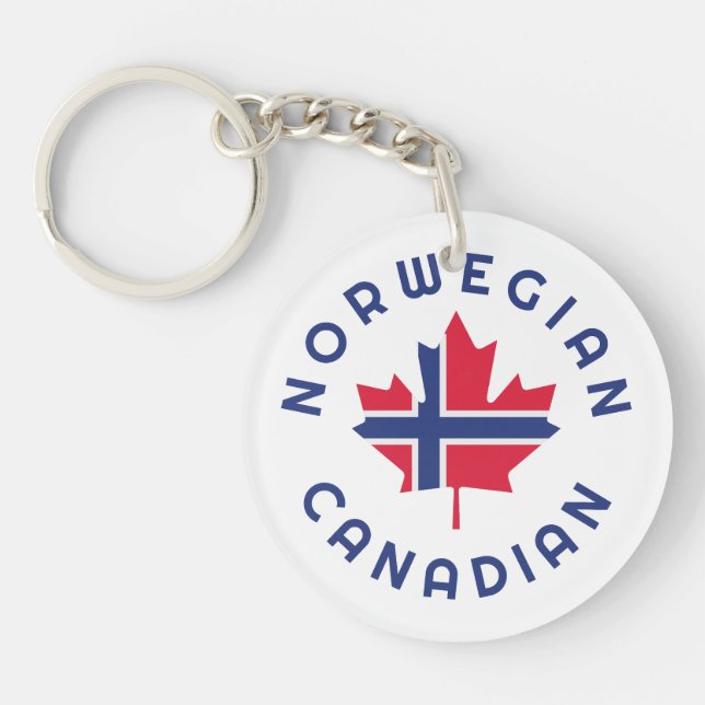 Canadian Norwegian   Roots Keychain (Front)