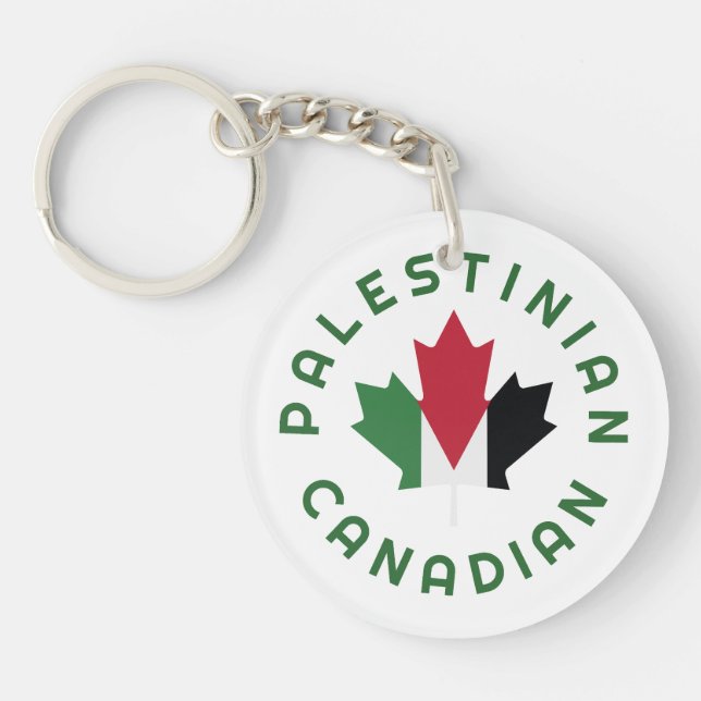 Canadian Palestinian   Roots Keychain (Front)
