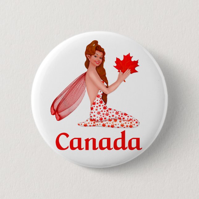 Canadian Pixie with Maple Leaf Button (Front)