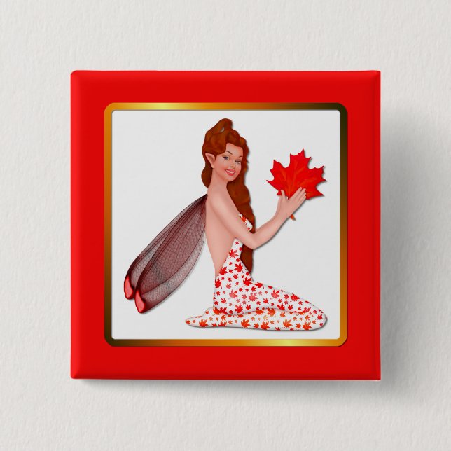 Canadian Pixie with Maple Leaf Button (Front)