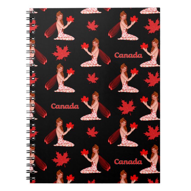 Canadian Pixie with Maple Leaf Notebook (Front)